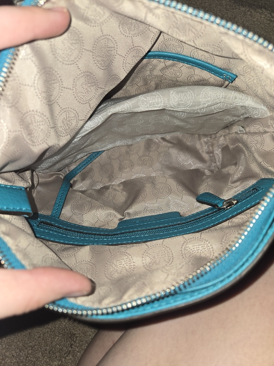 Michael Kors Teal Women's Leather Crossbody Bag - Picture 8 of 9